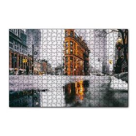 Cakapuzzle Yağmurlu Günde Gökdelenler 120 Parça Ahşap Puzzle