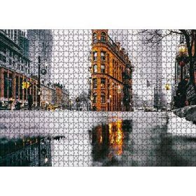 Cakapuzzle Yağmurlu Günde Gökdelenler 120 Parça Ahşap Puzzle