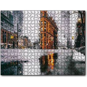 Cakapuzzle Yağmurlu Günde Gökdelenler Mdf 1000 Parça Puzzle