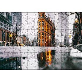 Cakapuzzle Yağmurlu Günde Gökdelenler Mdf 120 Parça Puzzle