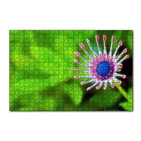 Cakapuzzle Yakın Çekim Çiçek Yeşil Flu Arkaplan 120 Parça Ahşap Puzzle