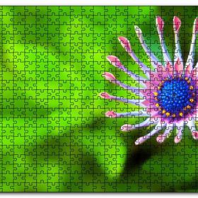Cakapuzzle Yakın Çekim Çiçek Yeşil Flu Arkaplan Mdf 120 Parça Puzzle