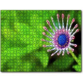 Cakapuzzle Yakın Çekim Çiçek Yeşil Flu Arkaplan Mdf 120 Parça Puzzle