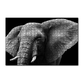 Cakapuzzle Yakın Plan Fil Siyah Beyaz 120 Parça Ahşap Puzzle
