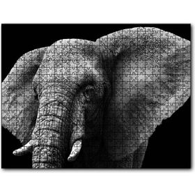 Cakapuzzle Yakın Plan Fil Siyah Beyaz 500 Parça Puzzle
