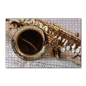 Cakapuzzle Yakın Plan Saksafon ve Notalar 120 Parça Ahşap Puzzle