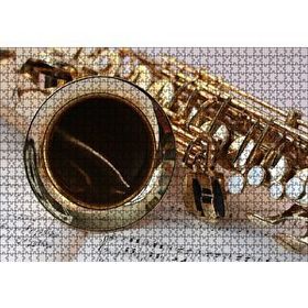Cakapuzzle Yakın Plan Saksafon ve Notalar 120 Parça Ahşap Puzzle
