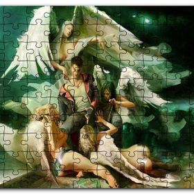 Cakapuzzle Yakışıklı Genç ve Etrafında Pervane Melekler Mdf 1000 Parça Puzzle