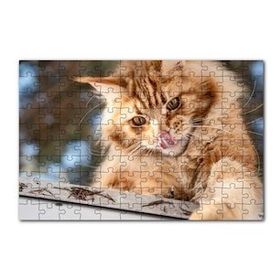 Cakapuzzle Yalanan Sarı Sevimli Kedi 120 Parça Ahşap Puzzle