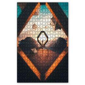 Cakapuzzle Yalnız Adam ve Kumsalda Sürreal Simgeler Ahşap 255 Parça Puzzle