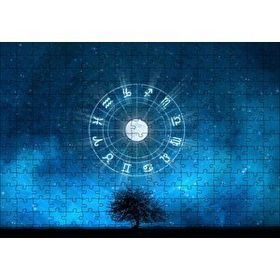 Cakapuzzle Yalnız Ağaç ve Gökyüzünde Yıldızlar 120 Parça Ahşap Puzzle