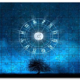 Cakapuzzle Yalnız Ağaç ve Gökyüzünde Yıldızlar Mdf 500 Parça Puzzle