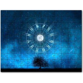 Cakapuzzle Yalnız Ağaç ve Gökyüzünde Yıldızlar Mdf 500 Parça Puzzle