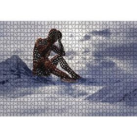 Cakapuzzle Yalnız Düşünen İnsan Figürü 120 Parça Ahşap Puzzle