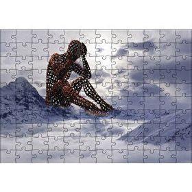 Cakapuzzle Yalnız Düşünen İnsan Figürü 120 Parça Ahşap Puzzle