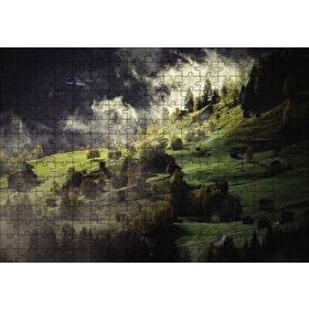Cakapuzzle Yamaçlardaki Sisli Köy Ahşap 255 Parça Puzzle