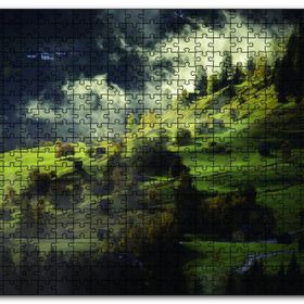 Cakapuzzle Yamaçlardaki Sisli Köy Ahşap 500 Parça Puzzle