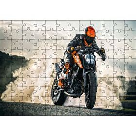 Cakapuzzle Yamaha Naked Motorsiklet ve Patinaj Dumanları 120 Parça Ahşap Puzzle