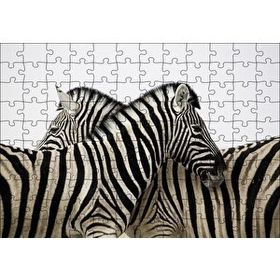 Cakapuzzle Yanyana Bir Çift Zebra 120 Parça Ahşap Puzzle