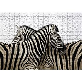 Cakapuzzle Yanyana Bir Çift Zebra 120 Parça Ahşap Puzzle