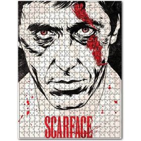 Cakapuzzle Yaralı Yüz Scarface Desenli Görsel 255 Parça Ahşap Puzzle