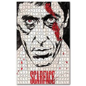 Cakapuzzle Yaralı Yüz Scarface Desenli Görsel Ahşap 500 Parça Puzzle