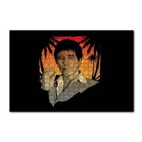 Cakapuzzle Yaralı Yüz Tony Montana Puro İçiyor 120 Parça Ahşap Puzzle