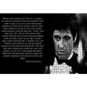Cakapuzzle Yaralı Yüz Tony Montana Sözü 120 Parça Ahşap Puzzle
