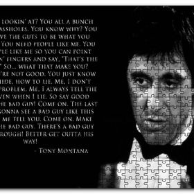 Cakapuzzle Yaralı Yüz Tony Montana Sözü Mdf 1000 Parça Puzzle