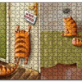 Cakapuzzle Yaramaz Kedi Rahatsız Etmeyin Yazılı Mdf 1000 Parça Puzzle