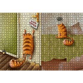 Cakapuzzle Yaramaz Kedi Rahatsız Etmeyin Yazılı Mdf 1000 Parça Puzzle
