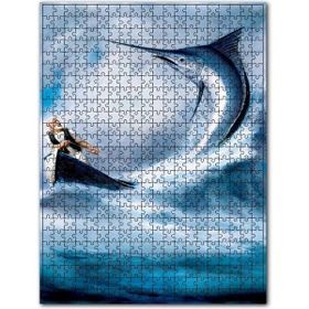 Cakapuzzle Yaşlı Balıkçı Balığı Dalgalı Deniz 500 Parça Puzzle