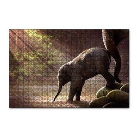 Cakapuzzle Yavru Fil Nehir ve Güneş Işınları 255 Parça Puzzle
