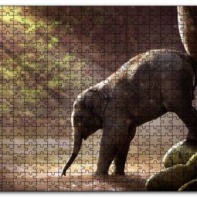 Cakapuzzle Yavru Fil Nehir ve Güneş Işınları Mdf 120 Parça Puzzle