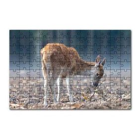 Cakapuzzle Yavru Geyik ve Yerde Kuru Yapraklar 120 Parça Ahşap Puzzle