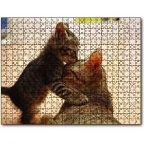 Cakapuzzle Yavru Kedi Anne Sevgisi 120 Parça Mdf Puzzle