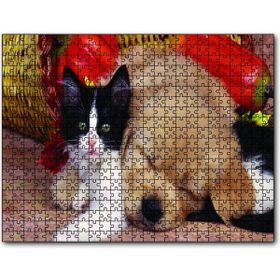 Cakapuzzle Yavru Kedi Köpek 1000 Parça Ahşap Puzzle
