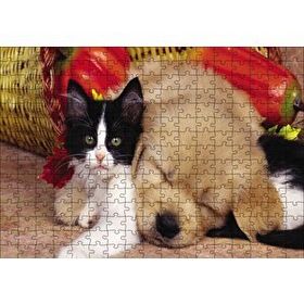 Cakapuzzle Yavru Kedi Köpek 120 Parça Ahşap Puzzle