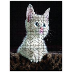 Cakapuzzle Yavru Sevimli Beyaz Kedi 500 Parça Puzzle