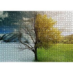 Cakapuzzle Yaz ve Kış Bir Arada 120 Parça Ahşap Puzzle