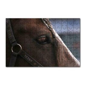 Cakapuzzle Yelesi Örülü Kahverengi At Yakın Çekim 120 Parça Ahşap Puzzle