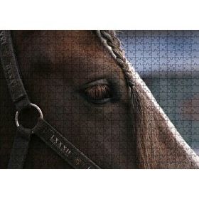 Cakapuzzle Yelesi Örülü Kahverengi At Yakın Çekim 120 Parça Ahşap Puzzle