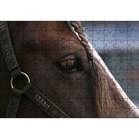 Cakapuzzle Yelesi Örülü Kahverengi At Yakın Çekim 120 Parça Ahşap Puzzle