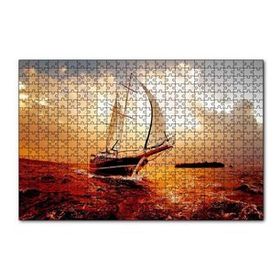 Cakapuzzle Yelkenli Gemi Dalgalı Deniz Bulutlu Gök Görseli 120 Parça Ahşap Puzzle