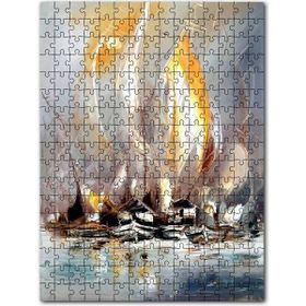 Cakapuzzle Yelkenli Gemiler Yağlıboya Resim Mdf 1000 Parça Puzzle