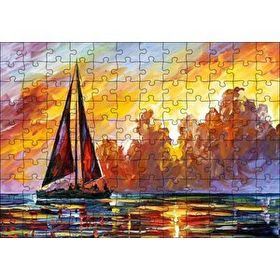 Cakapuzzle Yelkenli Teknede Seyat Mdf 120 Parça Puzzle