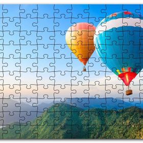 Cakapuzzle Yemyeşil Dağlar Rengarenk Sıcak Hava Balonları Mdf 500 Parça Puzzle