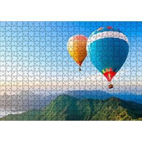 Cakapuzzle Yemyeşil Dağlar Rengarenk Sıcak Hava Balonları Mdf 500 Parça Puzzle