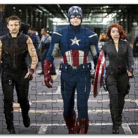 Cakapuzzle Yenilmezler Kaptan Amerika Kara Dul ve Hawkeye Mdf 120 Parça Puzzle