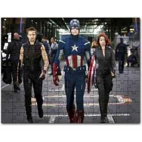 Cakapuzzle Yenilmezler Kaptan Amerika Kara Dul ve Hawkeye Mdf 120 Parça Puzzle